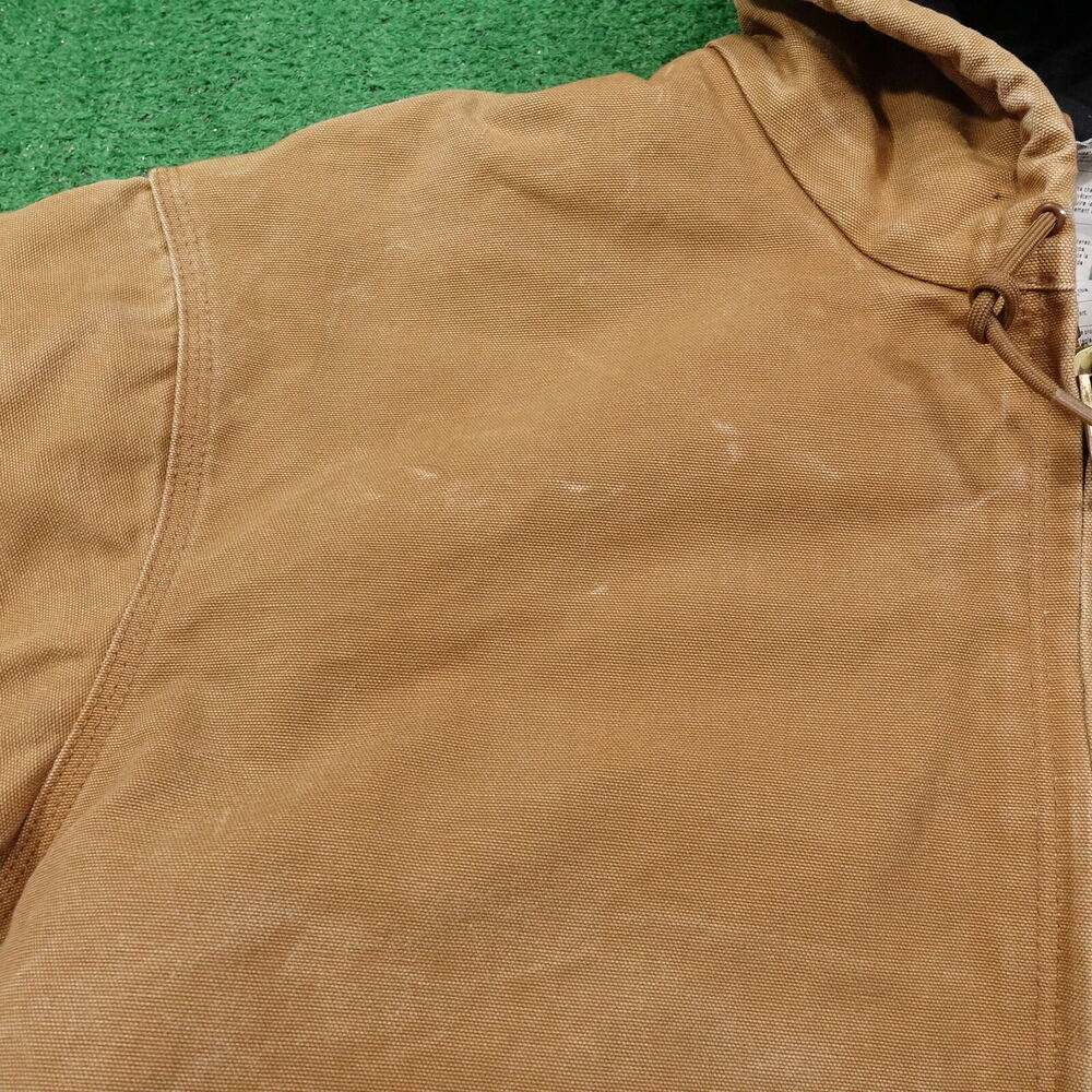 VINTAGE CARHARTT J140 BRN DUCK‎ CANVAS HOODED JACKET MENS 3XL **READ** - Picture 3 of 16